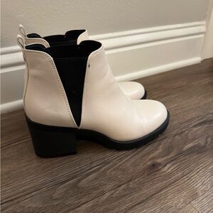 White and Black Ankle Boots